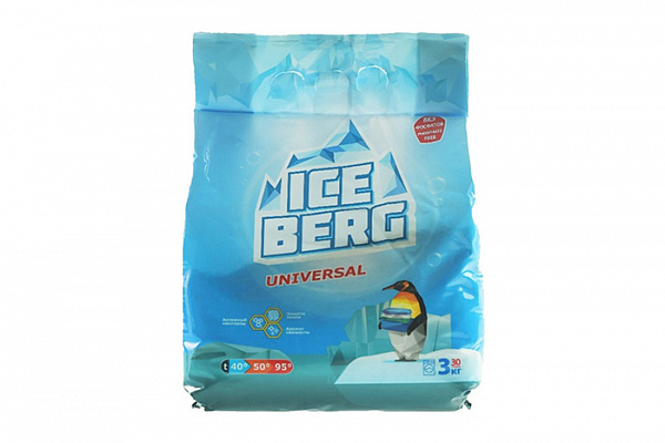 Стиральный порошок BARHIM ICEBERG (БАРХИМ АЙСБЕРГ) универсальный 3,0кг (550)