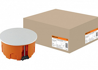 Распаячная коробка TDM СП D80х40мм, крышка, пл. лапки, IP20 (1403-1025)