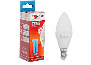 Лампа светодиодная IN HOME LED-СВЕЧА-VC 11Вт 230В Е14 4000К 990Лм (471)