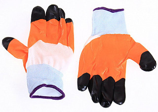 Перчатки нейлоновые с латексным покрытием (Двойной облив) B 09-960
