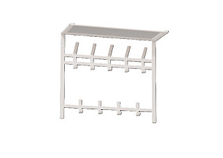 Вешалка с полкой 2-х ярусная "Торонто 22", hanger with shelf (Белый)