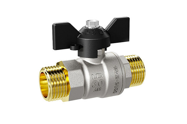 Кран шаровой латунный LD Pride 47.20 ДУ20 (3/4) Ру 40 Ш/Ш бабочка(1/18)
