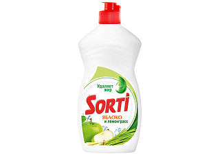 Жидкое средство для мытья посуды SORTI (СОРТИ) Яблоко и лемонграсс 450мл (729)