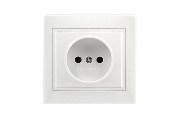 Розетка SMARTBUY Венера 1-местная без заземления 10А белая, керамика (SBE-01w-10-S1-N-c) /200 (483)