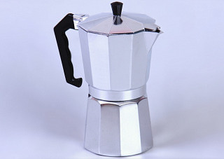 Кофеварка гейзерного типа LARA 0,425л. (9х45 мл), для молотого кофе, алюм. корпус LR06-73
