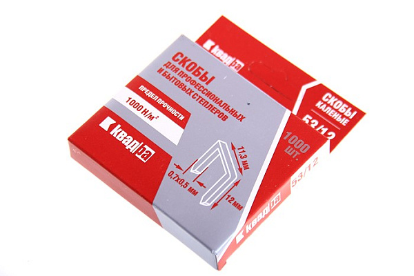 Скобы для степлера закал. тип 053, 12мм 1000шт