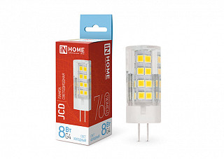 Лампа светодиодная IN HOME LED-JCD 8Вт 230В G4 6500К 760Лм (229)