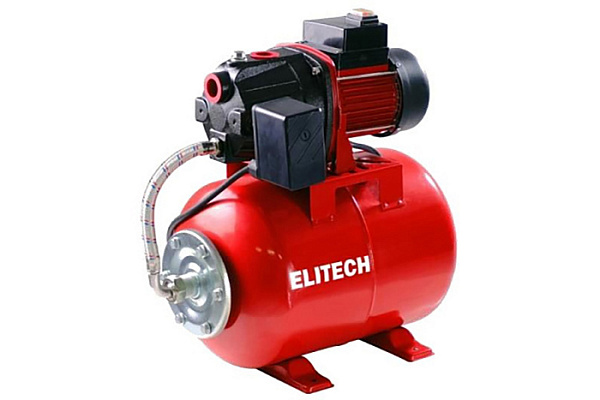 Насосная станция ELITECH САВ 1200-24Ч (Чугун,1200Вт,Расход-65л/м,Н=50м, 4,4бар,Глуб-8м,Емкость-24л)