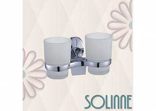 Подстаканник двойной Solinne Modern 16123, хром, стекло-сатин 98х153х110 (2546.102)
