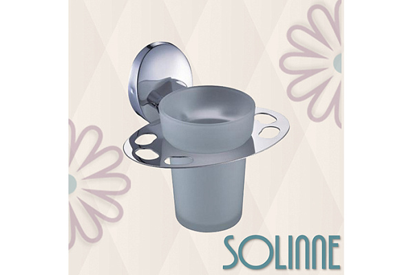 Подстаканник одинарный Solinne Modern 16121, хром, стекло-сатин (2546.142)