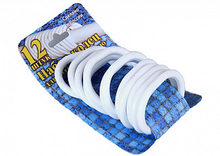 Набор пластиковых колец для штор в ванную AQUA-PRIME 12шт белый (1/60)
