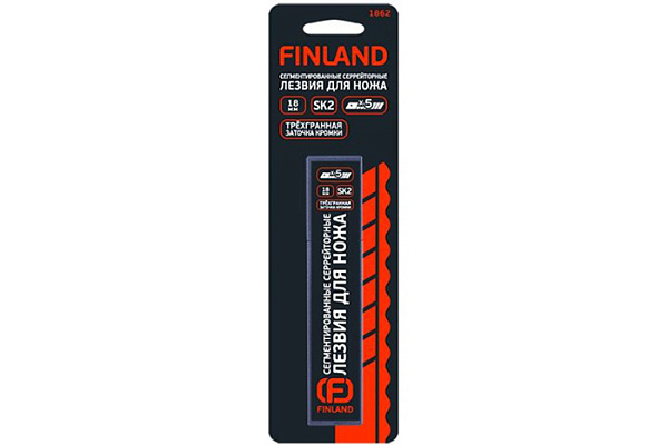 Лезвия для ножа FINLAND 18мм, сегментированные вороненые 5шт 1860 (10/120)