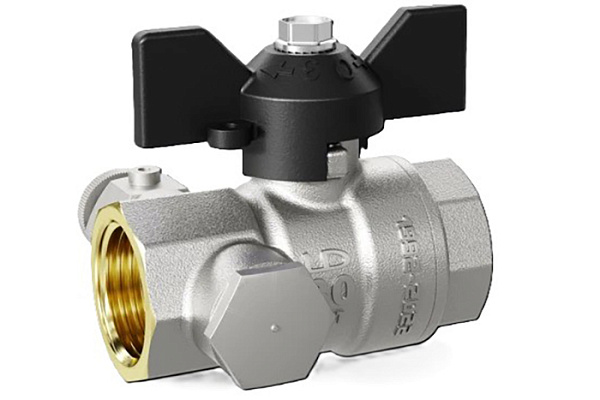 Кран шаровой латунный LD Pride ДУ15 Ру 40 Г/Г с дренажем и воздухоотводчиком трехходовой (162)(1/12)