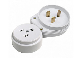 Разъем IN HOME РШ/ВШ 32А 250В пластиковый накладной белый 9123 (0205)