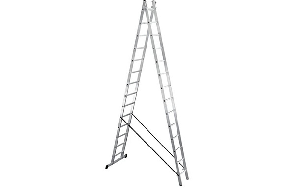 Лестница алюминиевая 2х14 ступеней двухсекционная УФУК (ПРО) h=3,98/6,76м, до 150кг