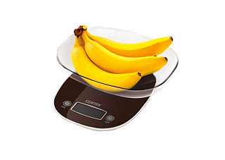 Весы кухонные Centek CT-2456 (шоколад) электр., max 7кг(!!!), шаг 1г, большая съемная чаша, дисплей