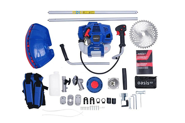 Триммер бензиновый OASIS PRO TBR-43SR40T разб. (1.9кВт, 2,6л.с., 6.2кг,леска,диск 40Т,ремень-ранец)