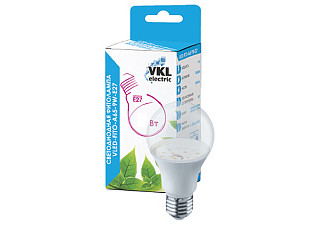 Лампа светодиодная VLED-FITO-A65-10W-E27 220V пластик VKL electric (348)