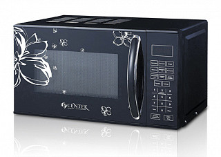 СВЧ Centek CT-1579 (черный, ЦВЕТЫ), 700W, 20л, сенсор, 10 автоматических программ, LED дисплей