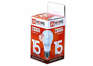 Лампа светодиодная IN HOME LED-A60-VC 15Вт 230В Е27 6500К 1350Лм (280)