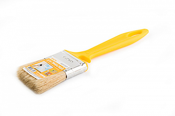 Кисть плоская АКОР «Эмали» 35х10мм, пластиковая ручка, натуральная щетина (10/100) 