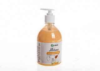Крем-мыло жидкое GRASS Milana молоко и мед с дозатором 500мл/15 (126100) 