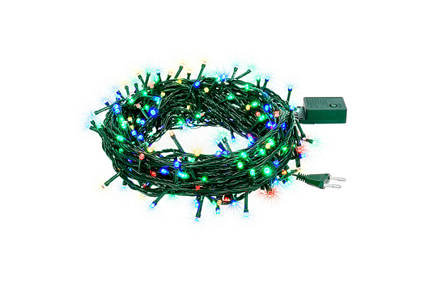 Гирлянда BALANCE Нить 50 разноцветных LED ламп, контроллер 8 режимов, зеленый провод 5,0м (56058)