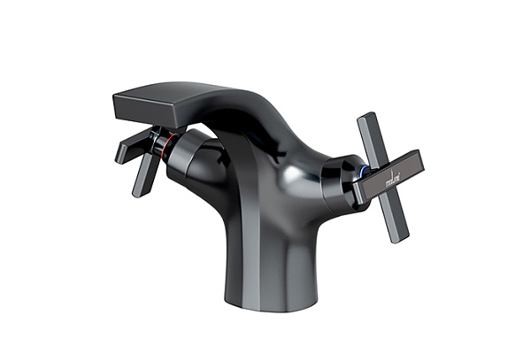 Смеситель для раковины MIXLINE ML38-04 Graphite (Латунь,Длина излива 18см,Кран-букса 1/2",ГРАФИТ)