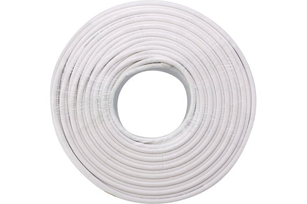 Кабель RG-6U, TV (32%) 75 Ом,100м, белый ЭРА (омедненка) 