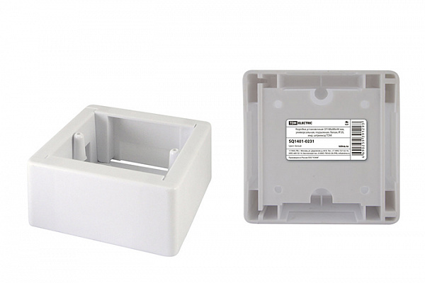 Коробка установочная TDM ОП 88х88х44 мм, универсальная, подъемная, белая, IP20, (1401-0231)