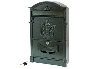 Ящик почтовый АЛЛЮР №4010 размер 405*255*75мм, 2 ключа, тёмно-зелёный (5)