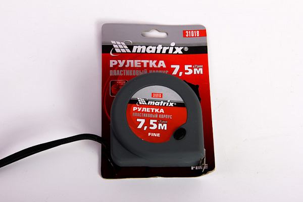 Рулетка MATRIX Fine 7,5м х 25мм пласт. корпус (31018)