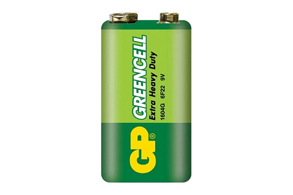 Батарейка GP GreenCell Крона 6F22 Shrink 1 Heavy Duty 9V (1/10/500) (205)