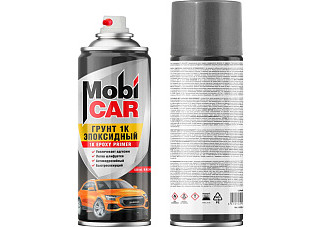 Аэрозольный грунт эпоксидный 1К MobiCAR, 520 мл, серый