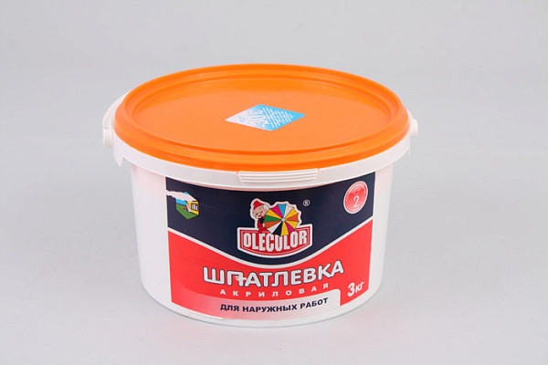 Шпатлевка OLECOLOR акриловая для наружных работ (3,0кг)