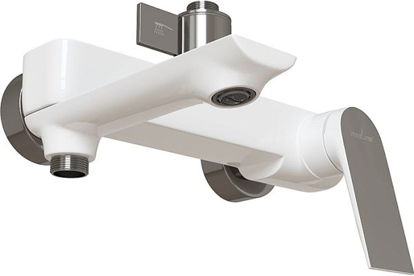 Душевая система 35к MIXLINE ML41-06"Swan White"излив лейка 3 поз.+лейка"Тропический душ"БЕЛЫЙ/ХРОМ