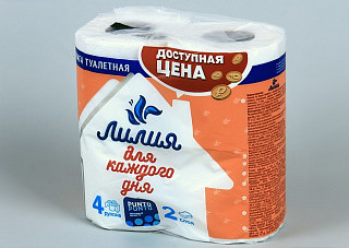 Туалетная бумага Лилия Белая 2-х сл. 4 рул/12 (697)
