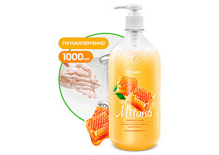 Крем-мыло жидкое GRASS Milana молоко и мед 1,0л (126101)