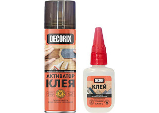 Двухкомпонентный клей для экспресс-склеивания DECORIX (0151-02) аэрозольный активатор 270мл+клей 50г