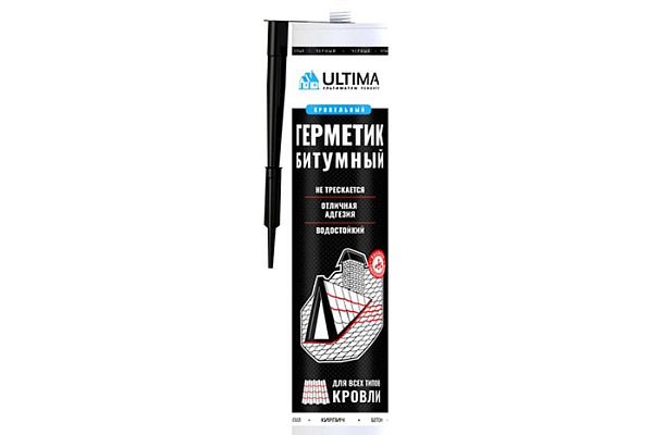 Герметик битумный для кровли Ultima Bitum, 260мл /12 (777)