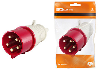 Вилка TDM 015 3Р+РЕ+N 16А 380В IP44 (0601-0003)
