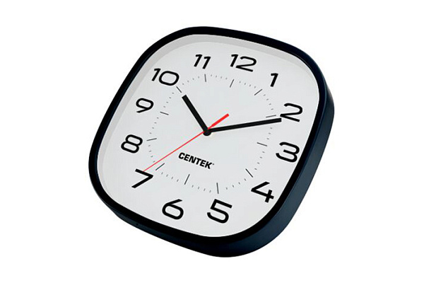 Часы настенные Centek СТ-7106 White (белый) d=30см, шаговый ход, кварцевый механизм