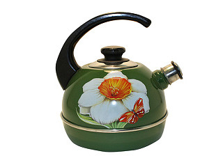 Чайник эмалированный Рубин НАРЦИСС зеленый, конс.ручка г.Ростов 3,5л Т04/35/07/07 (965)