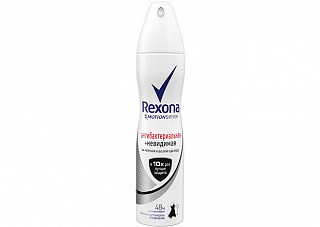 Дезодорант REXONA (РЕКСОНА) спрей женский Антибактериальный, Невидимый на черном и белом 150мл(323)