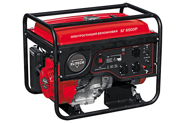 Бензогенератор ELITECH ДМ БГ 6500Р (5,5 кВт, 220 В,  руч. старт, бак 15л., 77 кг)