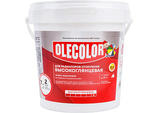 Эмаль акриловая для радиаторов отопления OLECOLOR высокоглянцевая (1,0 кг) 