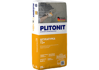 Штукатурка цементная PLITONIT Т1+ с армирующими волокнами (25кг)