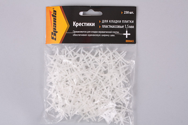 Крестики для плитки пластмассовые 1,5 мм 250шт (880665) (1/10/200)