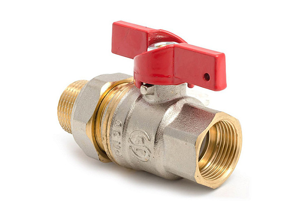 Кран шаровой латунный БАЗ ДУ25 (1) Г/Ш РУ40 американка, бабочка