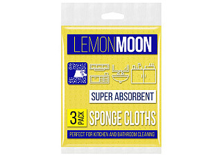 Салфетки из вискозы LEMON MOON аквафибра 3-слойные губчатые 15х18см 3шт /18